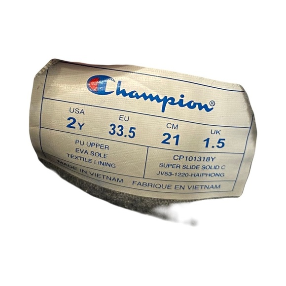 Champion Kids Black and Red Logo Slides. Size 2Y - Picture 4 of 4